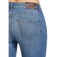 Jean slim taille haute extensible personnalisable pour femme, couleur unie, style streetwear, respirant et écologique