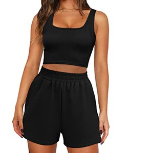 Vente en gros d'ensemble 2 pièces décontracté personnalisé ensembles pour femmes de qualité supérieure à séchage rapide chemise courte respirante au design élégant - Product Image 4