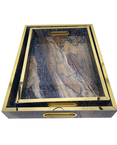 American Style <b>Black</b> Marble Table <b>Serving</b> <b>Tray</b> Wholesale New Design Handmade Polished Eco-Friendly Wedding Occasion - Product Image 6