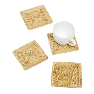 Wholesale Tabletop <b>Coasters</b> <b>Woven</b> Jute Flax Oval Wicker Drink <b>Coasters</b> Dining Table Mat Heat Resistant Holder Hand From SCI - Product Image 1