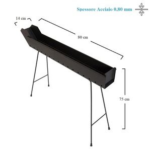 80x14x75cm giardino esterno Barbecue forno acciaio nero Arrosticini fornello - Product Image 2