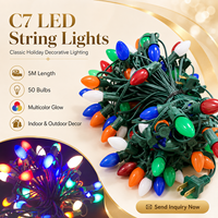 OEM ODM C7 LED Weihnachtsbeleuchtung Mehrfarbige Dekorative Beleuchtung für Baum Dachlinie Party Event Feiertagsdekoration