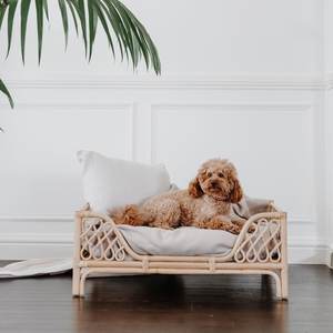 Lit en bois de bambou et osier, lit pour animaux domestiques, de petite et grande taille pour chiens et chats, logo personnalisé - Product Image 6