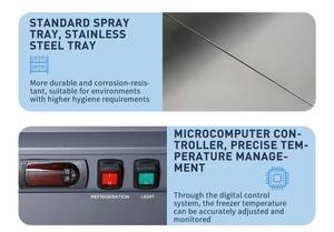 Congélateur de vitrine de supermarché avec l'évaporateur de rendement élevé, le rideau d'air et le verre trempé de double couche - Product Image 5