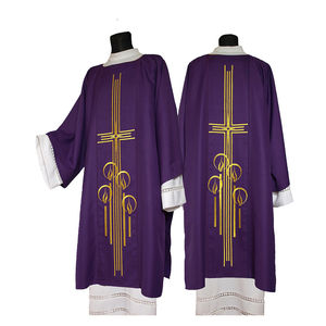 Thobe/Thawb Chasuble Surplice unisexe personnalisé, fabrication 2025 au Pakistan, pour prêtre catholique, OEM, broderie unie, coton de prière - Product Image 2