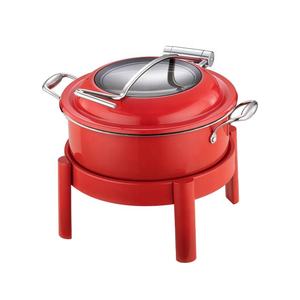 Red Stainless Steel Mini Chafing Dish 3 Layers Steel Chafer <b>Hot</b> Pot Chafing Dish - Product Image 1