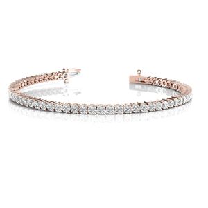 Bracelet à maillons en S avec trèfle en diamant rond de 6.50mm pour femme - Product Image 2