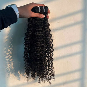Extensions de cheveux indiens Remy, style bouclé crépu, sans traitement chimique, double trame faite à la machine - Product Image 1