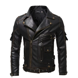 Veste en cuir véritable pour homme de qualité supérieure, modèle haut de gamme, très populaire, en cuir de vache véritable - Product Image 1