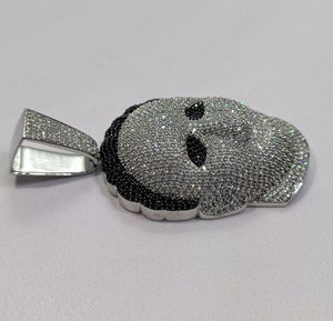 Diamantes cultivados en laboratorio de corte brillante personalizados, colgante de joyería de plata moissanita, máscara de Hip Hop de oro blanco de 10kt con regalo de patrón de letras - Product Image 6