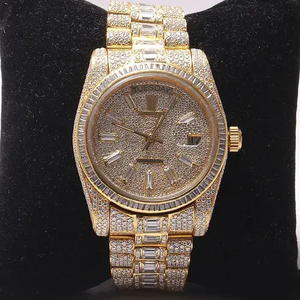 Reloj Mecánico Automático Moderno de Acero Inoxidable con Detalles Brillantes de Moissanita, Elegante y de Moda - Product Image 4