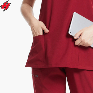 Uniformes hospitaliers de conception de collier à la mode infirmières de gommage médical ensembles d'uniformes imperméables à l'eau costumes de gommage d'allaitement anti-rides - Product Image 5