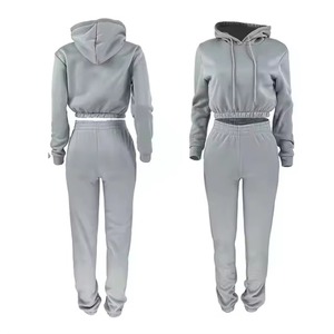 Casual Wear Custom Logo Women Tracksuit Perfect sizing 100% Cotton Fleece High Quality Track Suit For Women Solid <b>Plain</b> <b>Colours</b> - Product Image 5