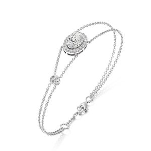 Double Chain Halo Bracelet Oval-Cut - Product Image 4