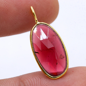 Colgante hecho a mano de Plata de Ley 925 al por mayor para mujer, turmalina Rosa Natural, corte ovalado, joyería de piedras preciosas curativas para regalos - Product Image 2