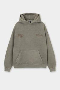 Sudadera con Capucha Extra Grande para Hombre, de Alta Calidad, Personalizada, OEM, 100% Algodón, Forro de Rizo, Hombros Caídos, Tejida, Tendencia de la Industria 2024 - Product Image 3