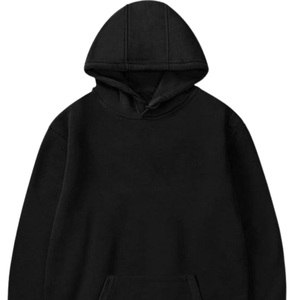 Classic <b>Black</b> Pullover Hoodie Unisex Cotton <b>Fleece</b> Hooded Sweatshirt Winter Casual Streetwear Basic Style Wholesale Supplier - Product Image 5