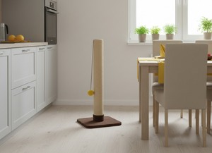 Arbre à chat en bois classique Amistar de haute qualité, griffoir pour chats de toutes races et tailles, emballé dans un carton - Product Image 4
