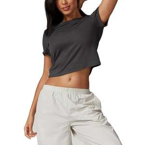 New Style Regular <b>Fit</b> <b>Crop</b> Top Breathable <b>T</b>-<b>Shirt</b> Women Hip Hop Printed <b>Shirts</b> Polyester/Cotton Quick Dry Wholesale Casual - Product Image 5