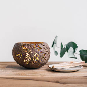 Support de bougies en coquille de noix de coco, support de bougies de style nordique, pièces centrales, décor de table de mariage - Product Image 5