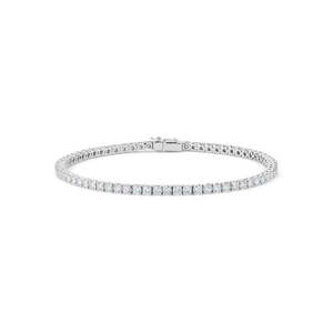 Bracelet and <b>Bangle</b> <b>Set</b> 3.50 Ct Round Cut Moissanite Tennis in White Gold - Product Image 1