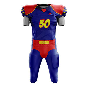 Uniforme de football américain respirant de haute qualité à manches courtes, design personnalisé, 100% polyester, séchage rapide, unisexe, adulte, OEM - Product Image 1