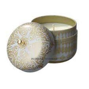 Pot à bougie de pièce maîtresse de table en métal de qualité supérieure plaqué or de forme ovale de haute qualité avec couvercle supérieur vente en gros - Product Image 6