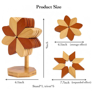 Posavasos de Madera de Acacia para Platos Calientes y Tazas, Uso en Mesa, Vietnam, por 99 Gold Data - Ms Violet - Product Image 2