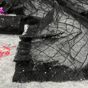 Indien Meilleure Vente Superbe Antique Doux Net Broderie Saree Regular Party Wear Dernières Tenues Ethniques Exclusives Tenues Ethniques À La Mode - Product Image 3