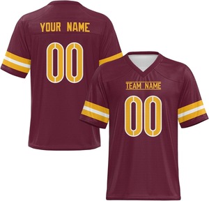 Maillots de football américain personnalisés 2026 à manches courtes, séchage rapide, 100 % polyester, logo et numéros personnalisés - Product Image 4