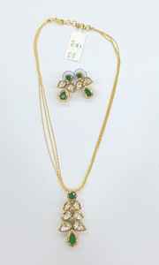 Conjunto de collar y pendientes de piedra verde Kundan tradicional para mujer para fiesta étnica, joyería de moda - Product Image 4