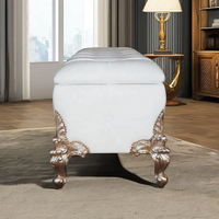 Tabouret de rangement en bois pouf de rangement en cuir synthétique boîte de couverture tuftée pour ensemble de chambre armoire à chaussures pour meubles de salon