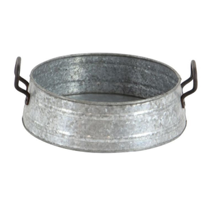 Plateau de service en métal fait à la main de qualité supérieure de forme arrondie plateau de service en métal de haute qualité fini galvanisé - Product Image 1