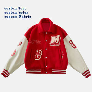 Chaquetas Varsity para Hombre de Talla Grande, Estilo Béisbol, con Mangas de Cuero Genuino y Parches Bordados en Chenilla, Personalizadas al por Mayor - Product Image 5