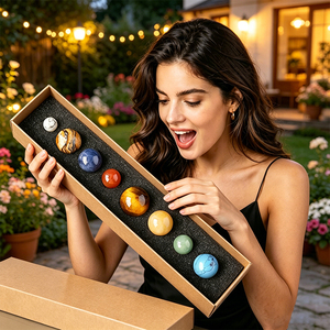 Adorno de Cristal Precioso de los Nueve Planetas, <span class=keywords><strong>Amatista</strong></span> y Ojo de Tigre, Decoración Feng Shui para el Hogar y la Oficina, Regalo de la Marca SM, Tallado y Grabado con Diamantes - Product Image 5