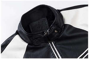 Chaqueta de Cuero Genuino para Hombre, Estilo Urbano, Cuello Alto, Ultra Cálida, Resistente al Viento, Ecológica, Ropa de Abrigo de Invierno, Resistente y Duradera - Product Image 3