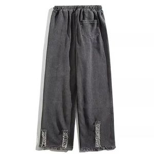 <b>Men's</b> Quick Dry Stonewash Jogger <b>Pants</b> 100 Percent Cotton Loose Fit Gym Training <b>Running</b> Streetwear Trousers - Product Image 4