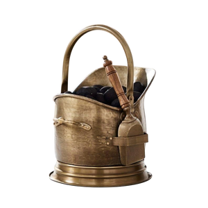 Seau à charbon en fer métallique finition noire, ensemble de cheminée fait main de haute qualité et accessoires, seau à charbon fait main - Product Image 4