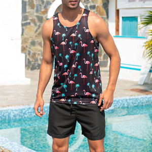 100% Cotton Men's Sleeveless Vest Quick Dry Seamless <b>Singlet</b> with Custom Print Logo for <b>Running</b> - Product Image 2