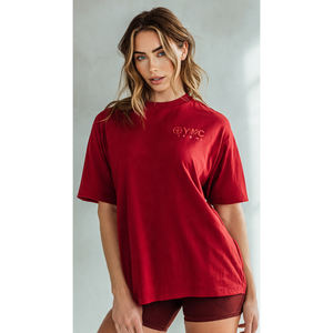 T-shirts amples pour femmes, pour la salle de sport, la remise en forme, l'exercice, t-shirt à manches courtes pour femmes, épaules tombantes - Product Image 1