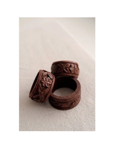 Porte-ronds de serviette en bois exquis fabriqués à la main décor de ferme rustique pour les événements de dîner de mariage de réglage de table à manger élégant - Product Image 6