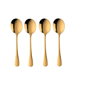 Eco-Friendly Gold Plated Brass Spoon <b>Set</b> with Mirror Polish Customized Designs High Quality Handicrafts-4 <b>Pieces</b> for Giveaways - Product Image 1
