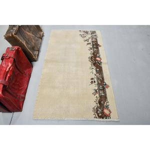 พรมตุรกีขนาด 3x5.2 ฟุต พรมลายวินเทจ พรมลายต้นไม้สีเบจน้ำตาล - Product Image 1