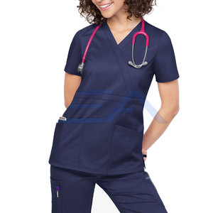 Uniformes Médicos de Alta Calidad ENROBE APPAREL, Transpirables, para Mujer, Estilo Cruzado, Personalizables, Venta al por Mayor - Product Image 2