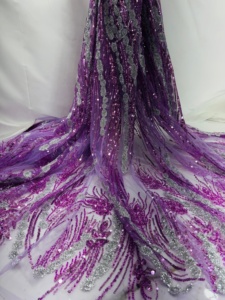 Fashionable 3D French Mesh Voile Tulle Lace <b>Fabric</b> with <b>Beads</b> Sequins Embroidery Wedding Clothes Accessories Sustainable Feature - Product Image 6