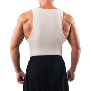 เสื้อกล้ามออกกำลังกายผู้ชายแบบสั่งตัดเย็บพิเศษ ดีไซน์เว้าข้าง สีพื้น ผ้าริบ ไร้แขน เหมาะสำหรับฟิตเนสและออกกำลังกาย - Product Image 3