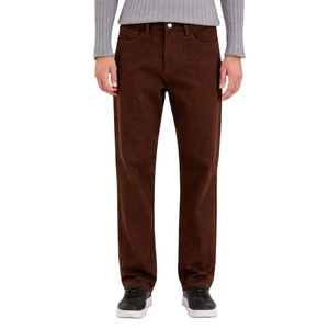 Jean en denim marron style vintage, coupe droite ample, lavable, respirant, taille haute, été/hiver, mode rétro urbaine, taille 26-40, moderne - Product Image 3