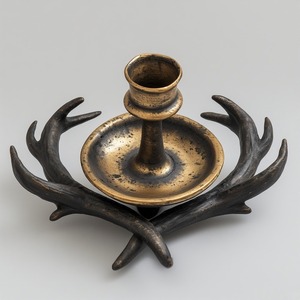 Elegant Aluminium Horn <b>Candle</b> <b>Holder</b> With Rustic <b>Bronze</b> Surface Artisan Handmade Offering Decorative Accent For Interiors - Product Image 3