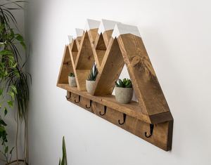 Peak mountain <b>shelf</b> with hook wall mounted storage <b>shelves</b> for home hotels living room kitchen bathroom home decor accessories - Product Image 3