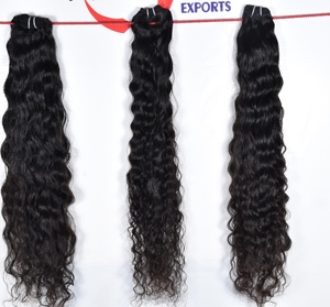 Cuticule alignée 100% naturel indien non traité brut faisceau machine double trame vague profonde femmes noires Extensions de cheveux humains - Product Image 3